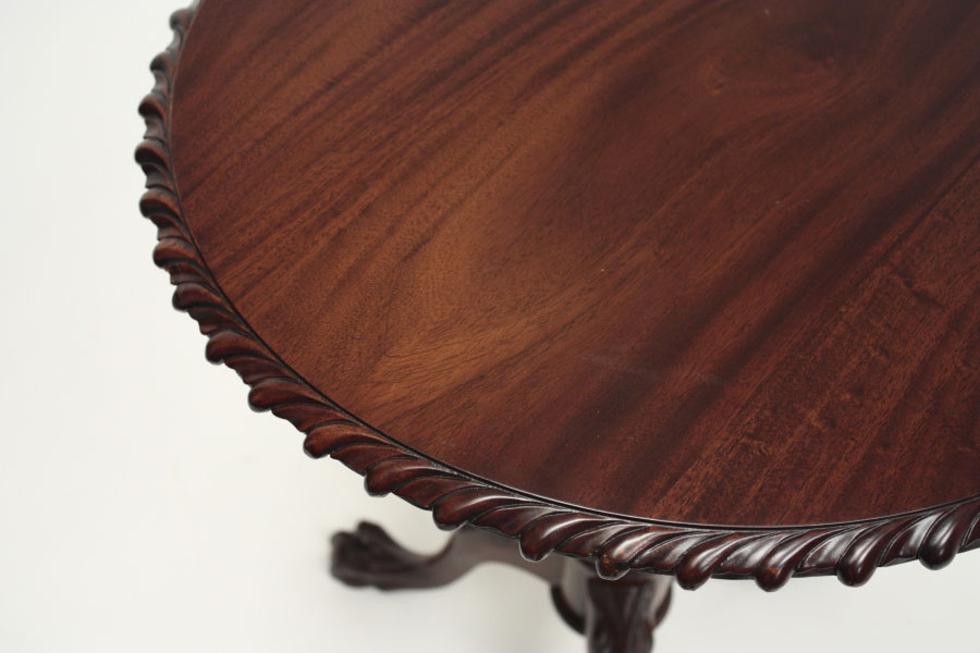 A solid wood Chippendale tea table from Laurel Crown